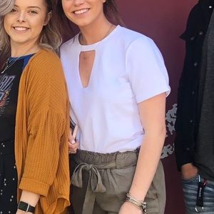 White Tee Shirt w/ Cutout